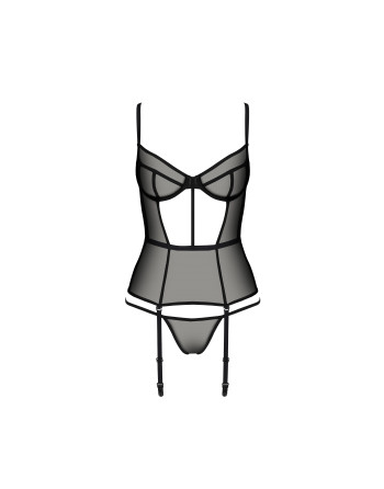 CORSÉ Y TANGA VARELLA NEGRO ECO PASSION
