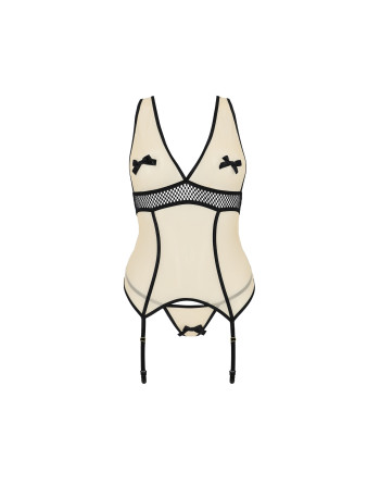 CORSÉ Y TANGA VIENA BEIGE TALLA QUEEN PASSION