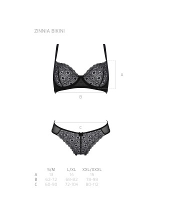 CONJUNTO DE 2 PEÇAS ZINNIA BIKINI PRETO ECO PASSION