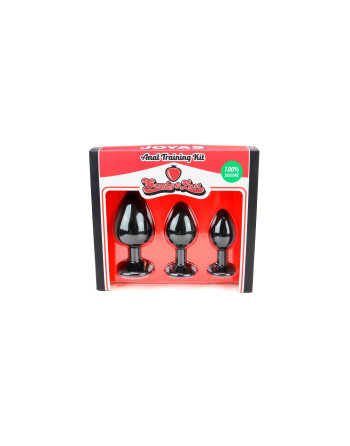 CONJUNTO DE JOIAS PARA TREINO ANAL PRETO CANDY LUST
