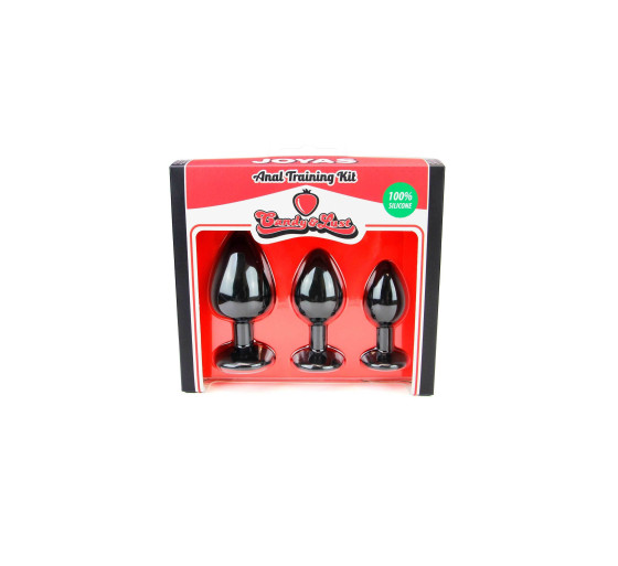 CONJUNTO DE JOIAS PARA TREINO ANAL PRETO CANDY LUST