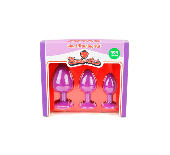 CONJUNTO DE JOIAS PARA TREINO ANAL ROXO CANDY LUST