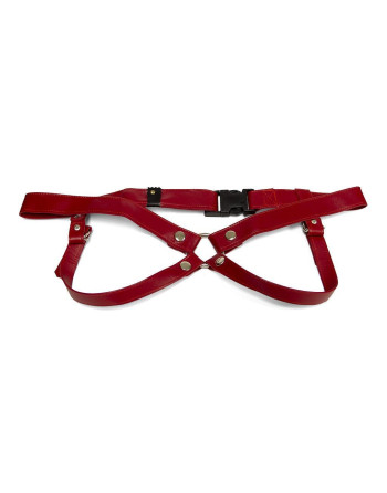 ARNÉS ARTESANAL DE CUERO ROJO 3 CM/ M LULÚ LAFEM