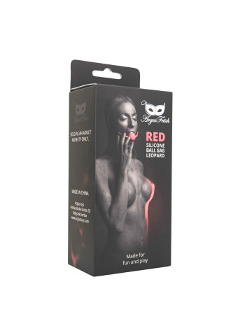 MORDAÇA COM BOLA DE SILICONE RED LEOPARD ARGUS FETISH ARGUS TOYS