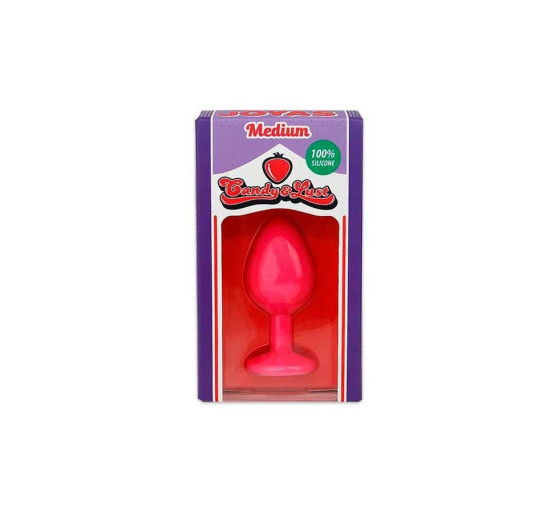 PLUG ANAL DE SILICONA CON JOYA ROSA CANDY LUST