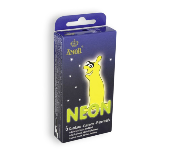 PRESERVATIVOS FLUORESCENTES NÉON 6 UNIDADES