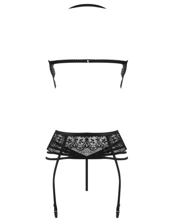 CORSÉ Y TANGA LACE TEMPTATION NEGRO BEAUTY NIGHT FASHION