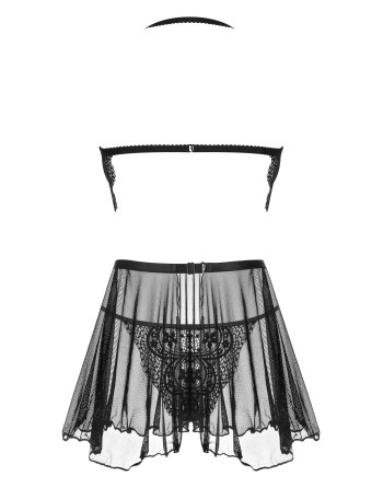 CAMISA DE NOITE E TANGA DARK MIRAGE PRETA BEAUTY NIGHT FASHION