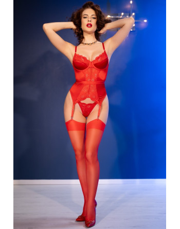 CORSÉ Y TANGA CR-4845 ROJO CHILIROSE
