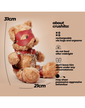 URSO DE PELÚCIA BONDAGE CRUSHITO VERMELHO 31CM CRUSHIOUS