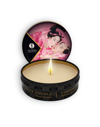 VELA DE MASSAGEM AFRODISÍACA SHUNGA PÉTALAS DE ROSA 30ML