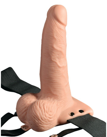 ARNÉS CON DILDO HUECO RECARGABLE 6" HOLLOW RECHARGEABLE STRAP-ON CON MANDO FETISH FANTASY SERIES