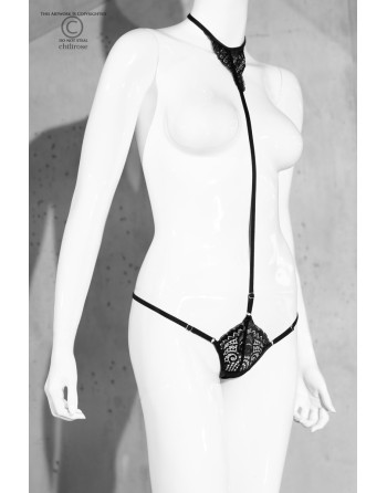 CUECA FIO DENTAL COM GARGANTILHA CR-4385 PRETA