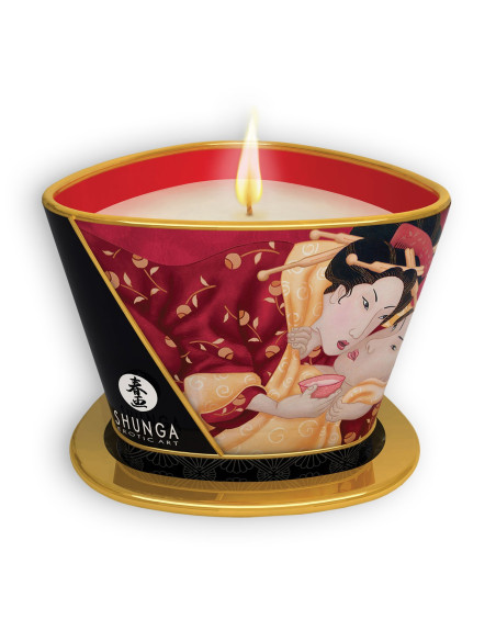 VELA DE MASAJE SHUNGA ROMANCE CAVA Y FRESA 170ML