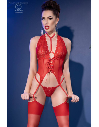 CORSÉ Y TANGA CR-4419 ROJO