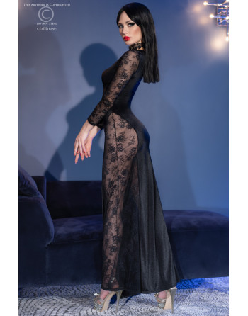 VESTIDO DE COCKTAIL LARGO CR-4408 NEGRO