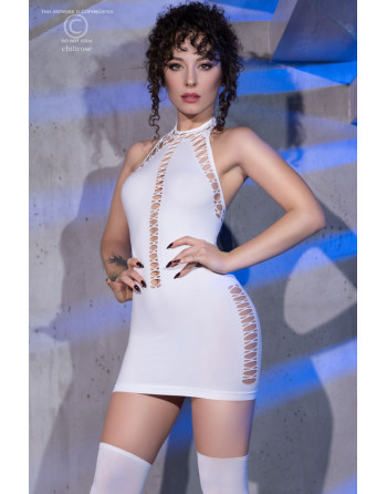 MINI VESTIDO CR-4397 BRANCO NEON