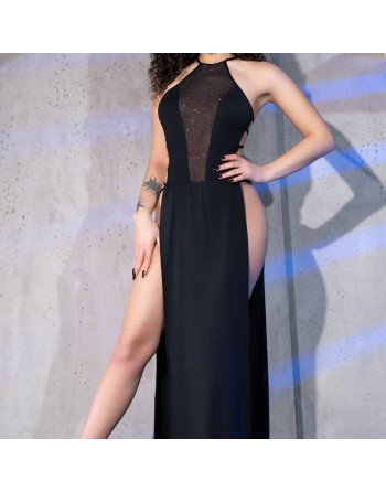 VESTIDO Y TANGA CR-4391 NEGRO