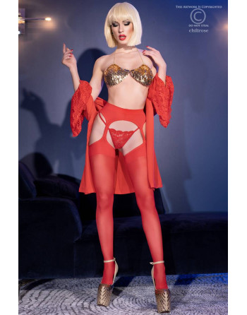 MEDIAS CON EFECTO LIGUERO CR-4312 ROJAS