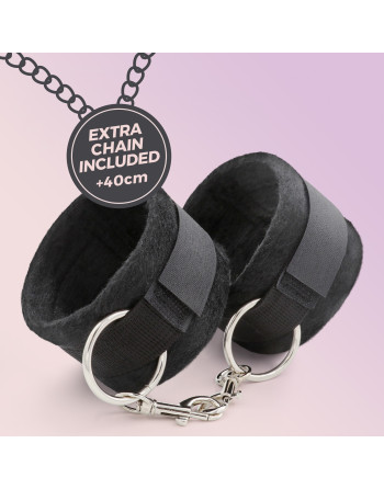ALGEMAS DE VELCRO TOUGH LOVE COM CORRENTE DE 40CM EXTRA CRUSHIOUS PRETAS