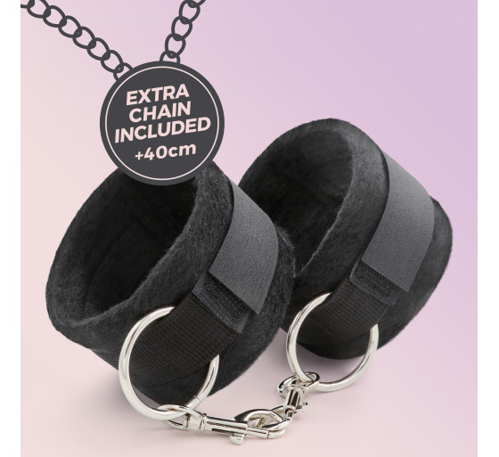 ALGEMAS DE VELCRO TOUGH LOVE COM CORRENTE DE 40CM EXTRA CRUSHIOUS PRETAS ALGEMAS DE VELCRO TOUGH LOVE COM CORRENTE DE 40CM EXTRA CRUSHIOUS PRETAS