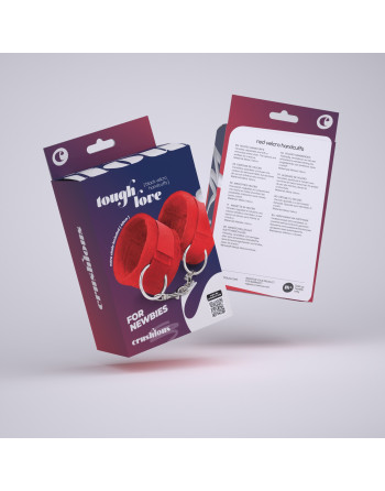 ESPOSAS DE VELCRO TOUGH LOVE CON CADENA DE 40CM EXTRA CRUSHIOUS ROJAS