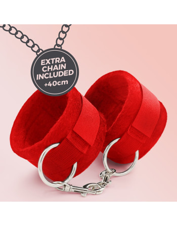 ALGEMAS DE VELCRO TOUGH LOVE COM CORRENTE DE 40CM EXTRA CRUSHIOUS VERMELHAS