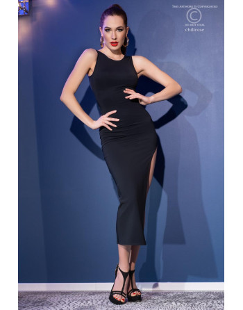 VESTIDO E TANGA CR-4441 PRETO
