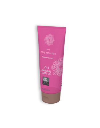 GEL DE MASAGE Y LUBRIFICANTE 2EN1 CON SABOR A FRAMBUESA SHIATSU™ 200ML