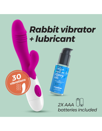 VIBRADOR CON ESTIMULADOR DE CLÍTORIS LOLLIPOP Y LUBRICANTE DE BASE AGUA INCLUIDO CRUSHIOUS