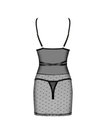 CAMISA DE NOITE E TANGA BOWESSA OBSESSIVE PRETA