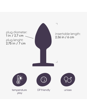 PLUG ANAL JOYA BIJOU TRANSPARENTE PEQUEÑO CRUSHIOUS CON BOLSA ATERCIOPELADA GRATIS