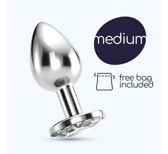 PLUG ANAL JOYA BIJOU TRANSPARENTE MEDIANO CRUSHIOUS CON BOLSA ATERCIOPELADA GRATIS