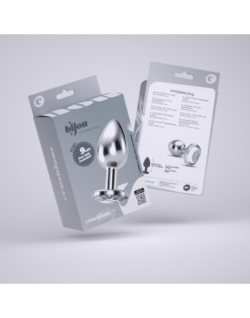 PLUG ANAL JOIA BIJOU TRANSPARENTE GRANDE CRUSHIOUS COM BOLSA AVELUDADA GRÁTIS