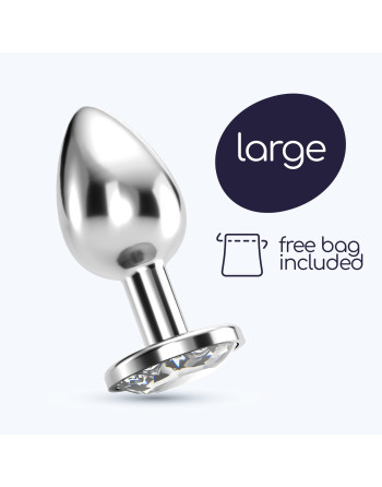 PLUG ANAL JOYA BIJOU TRANSPARENTE GRANDE CRUSHIOUS CON BOLSA ATERCIOPELADA GRATIS