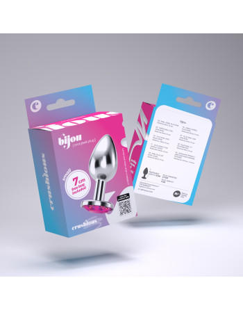 PLUG ANAL JOYA BIJOU ROSA PEQUEÑO CRUSHIOUS CON BOLSA ATERCIOPELADA GRATIS