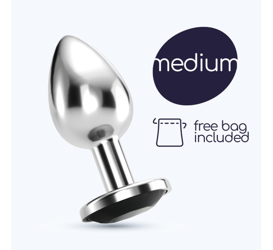 PLUG ANAL JOYA BIJOU NEGRO MEDIANO CRUSHIOUS CON BOLSA ATERCIOPELADA GRATIS