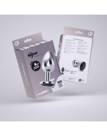 PLUG ANAL JOYA BIJOU NEGRO GRANDE CRUSHIOUS CON BOLSA ATERCIOPELADA GRATIS