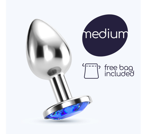 PLUG ANAL JOYA BIJOU AZUL MEDIANO CRUSHIOUS CON BOLSA ATERCIOPELADA GRATIS