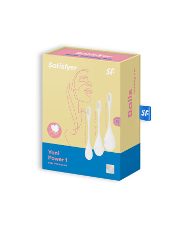 CONJUNTO DE 3 BOLAS KEGEL YONI POWER 1 SATISFYER BRANCAS
