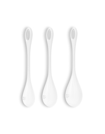 CONJUNTO DE 3 BOLAS KEGEL YONI POWER 1 SATISFYER BLANCAS
