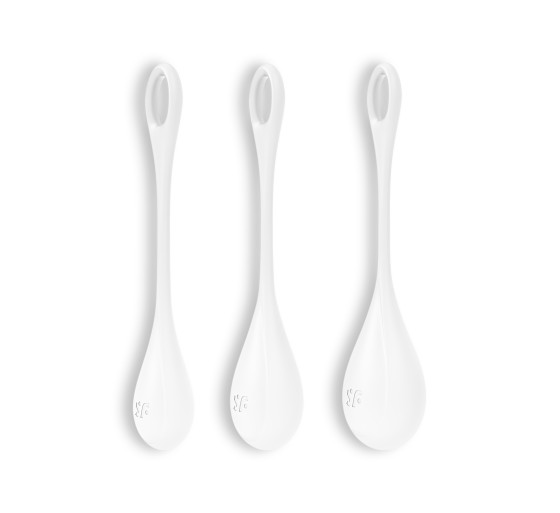 CONJUNTO DE 3 BOLAS KEGEL YONI POWER 1 SATISFYER BRANCAS