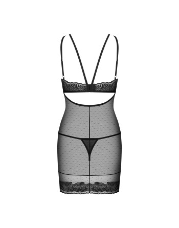 CAMISA DE NOITE E TANGA ALLASTIA OBSESSIVE PRETO