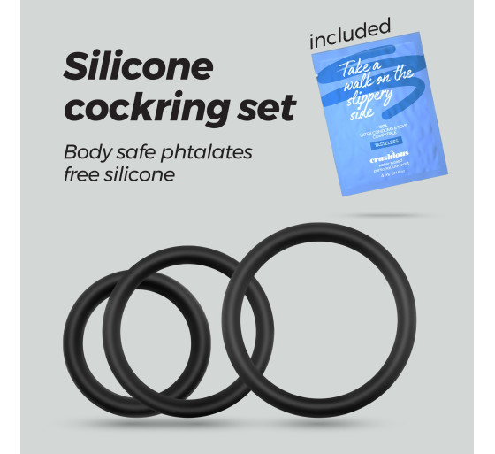 BANDOLEROS CONJUNTO DE ANILLOS DE SILICONA PARA EL PENE CRUSHIOUS