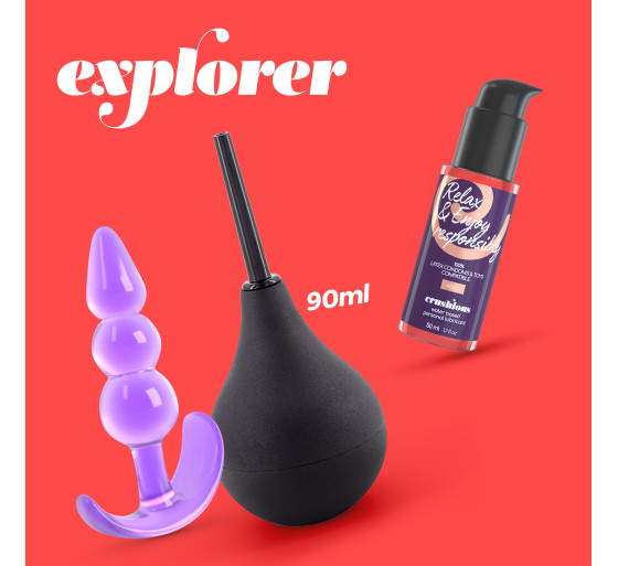 EXPLORER DUCHE ANAL 90ML COM LUBRIFICANTE ANAL 50ML E PLUG THE PLUNGER CRUSHIOUS