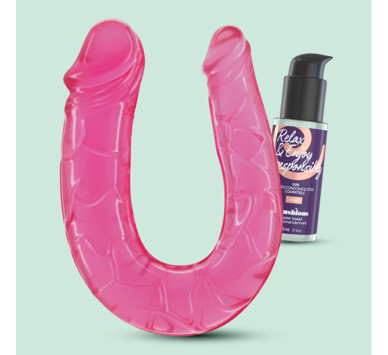DEEP DIVER DILDO DOBLE CON LUBRICANTE ANAL 50ML CRUSHIOUS ROSA
