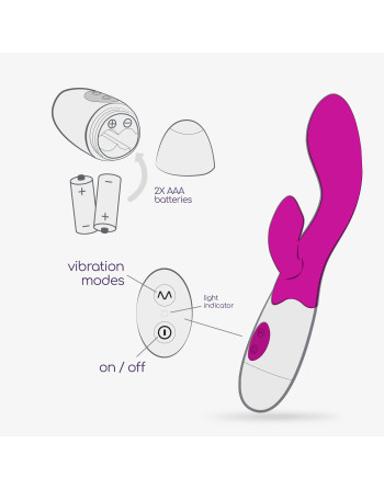 VIBRADOR COM ESTIMULADOR DE CLITÓRIS CHERIE E LUBRIFICANTE À BASE DE ÁGUA INCLUÍDO CRUSHIOUS