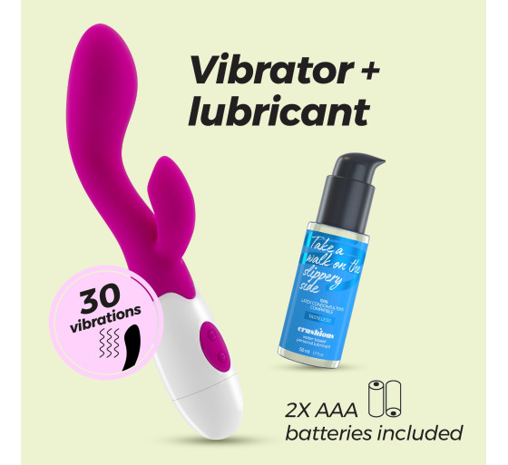 VIBRADOR COM ESTIMULADOR DE CLITÓRIS CHERIE E LUBRIFICANTE À BASE DE ÁGUA INCLUÍDO CRUSHIOUS