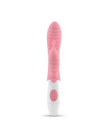 VIBRADOR CON ESTIMULADOR DE CLÍTORIS GUMMIE ROSA Y LUBRICANTE DE BASE AGUA INCLUIDO CRUSHIOUS
