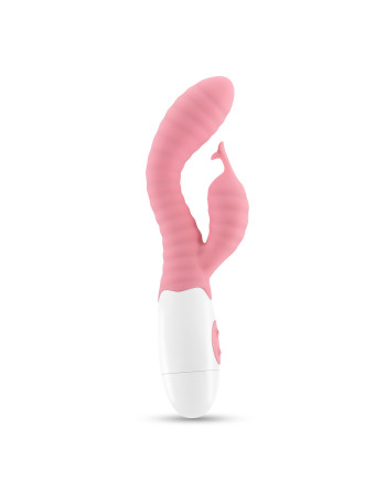 VIBRADOR CON ESTIMULADOR DE CLÍTORIS GUMMIE ROSA Y LUBRICANTE DE BASE AGUA INCLUIDO CRUSHIOUS